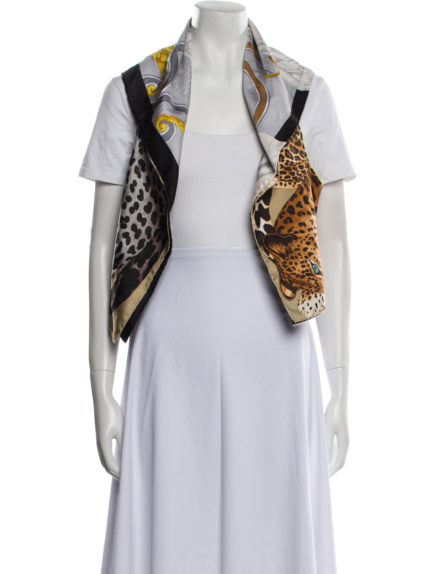 Hermès Petit H Lazy Leopardesses Reversible Silk Vest